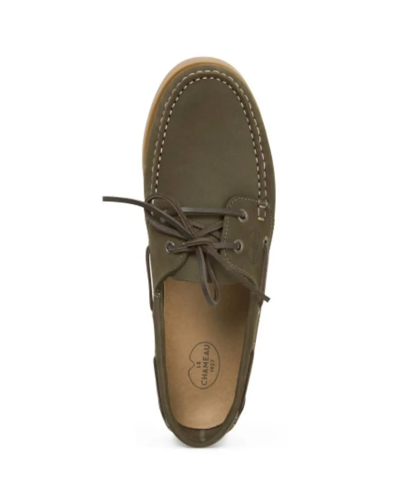 Galion Nubuck Homme Deck Shoe - Vert Chameau